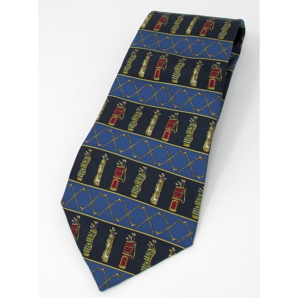 Tommy Hilfiger Italian Silk Tie Golf Pattern NWT 4 in. wide Vintage Golf Club